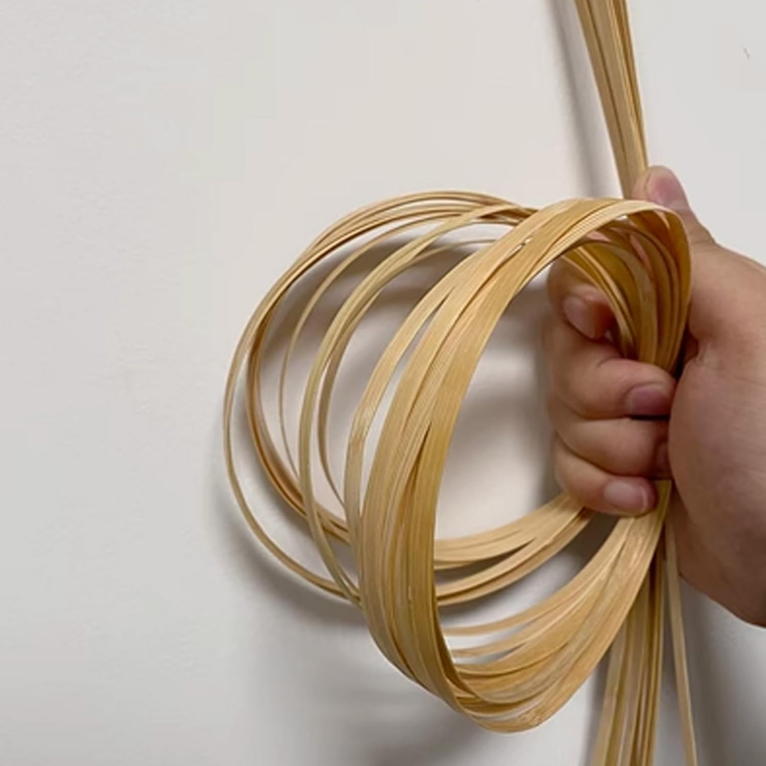 10 Feet Long/7Pcs Cane Webbing Basket Making Supplies Strips Coil Flat Reed, Bamboo Strips for Weaving, Bamboo Canes Craft Flat Cane Webbing for DIY Craft Rattan Materials DIY Handicraft ( Size : 0.6(