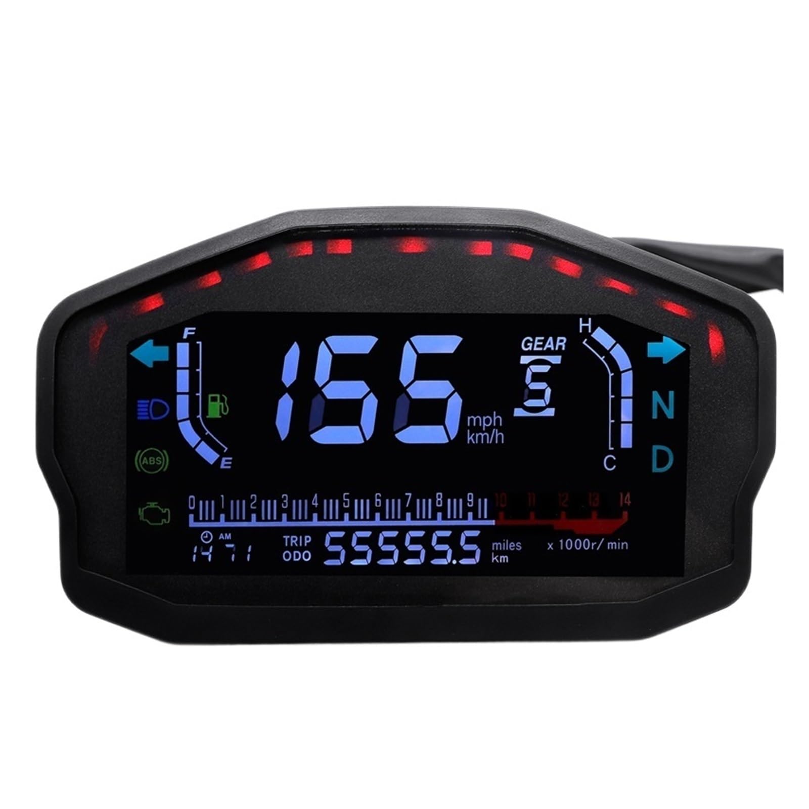 Tachimetro Universale Per Moto, Contachilometri Digitale Retroilluminato Per B&MW Per Ho&nda Per Du&cati Per Kaw&asaki Per Ya&maha 2,4 Cilindri Contachilometri