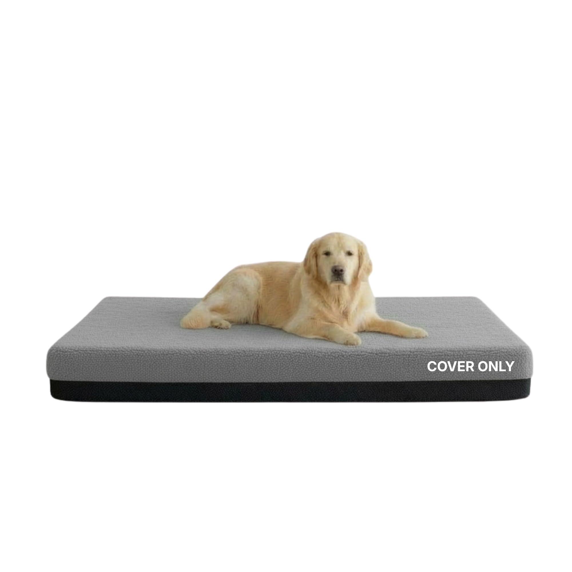 Kosiproducts Waterproof Dog Bed Mattress Non Slip Removable Washable Anti Pill Fleece Fabric Cover Only Grey, To Fit 84cm x 65cm 10cm