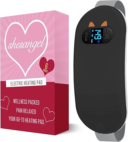 FSA HSA Almohadilla térmica elegible, almohadilla térmica menstrual inalámbrica portátil con 6 niveles de calor y 6 modos de masaje, almohadilla