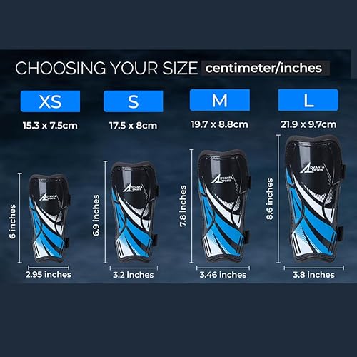 Miniatura 4 de Advanta Sports Espinilleras de fútbol para niños y jóvenes, equipo protector de fútbol para niños, niñas, adultos, hombres y mujeres, manga de