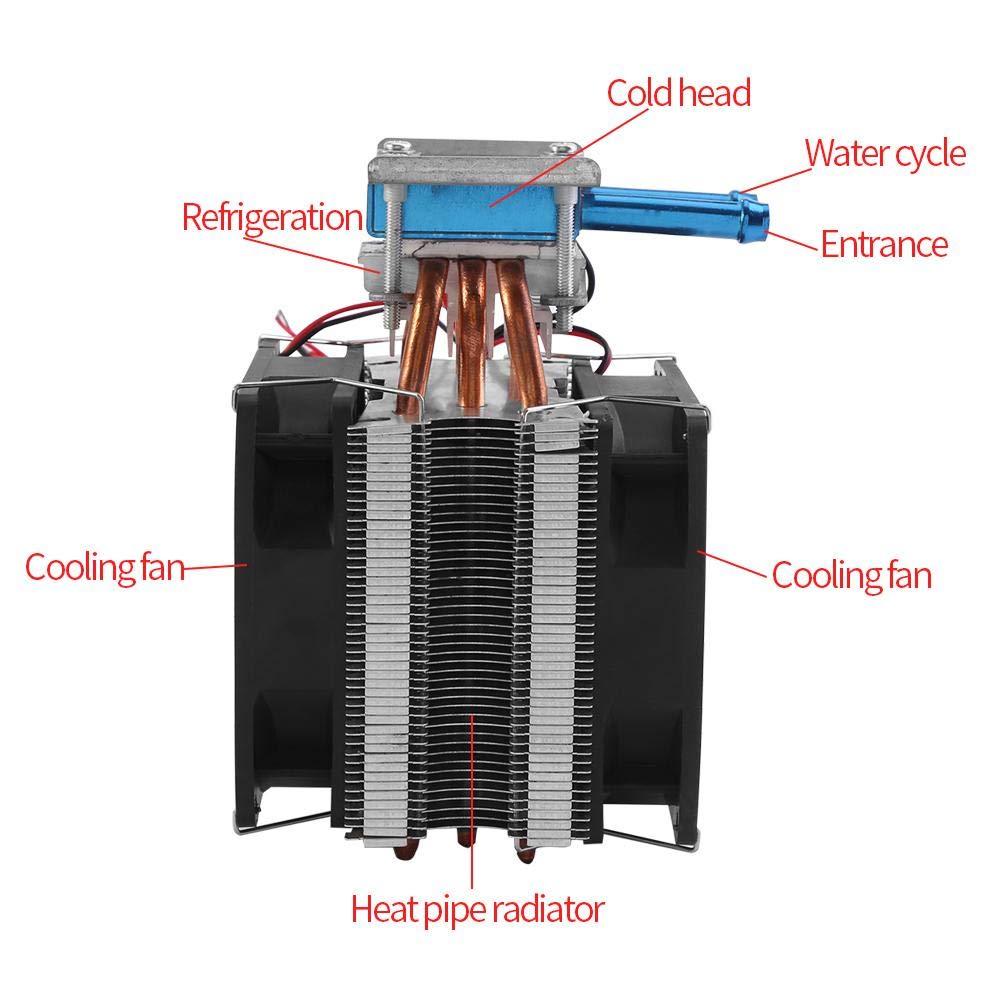 Bewinner Thermoelectric Peltier Refrigeration, Dispositivo di Raffreddamento del di Raffreddamento ad Acqua a 12 V con Ventola, Utilizzare per collegare la Pompa e l'alimentatore