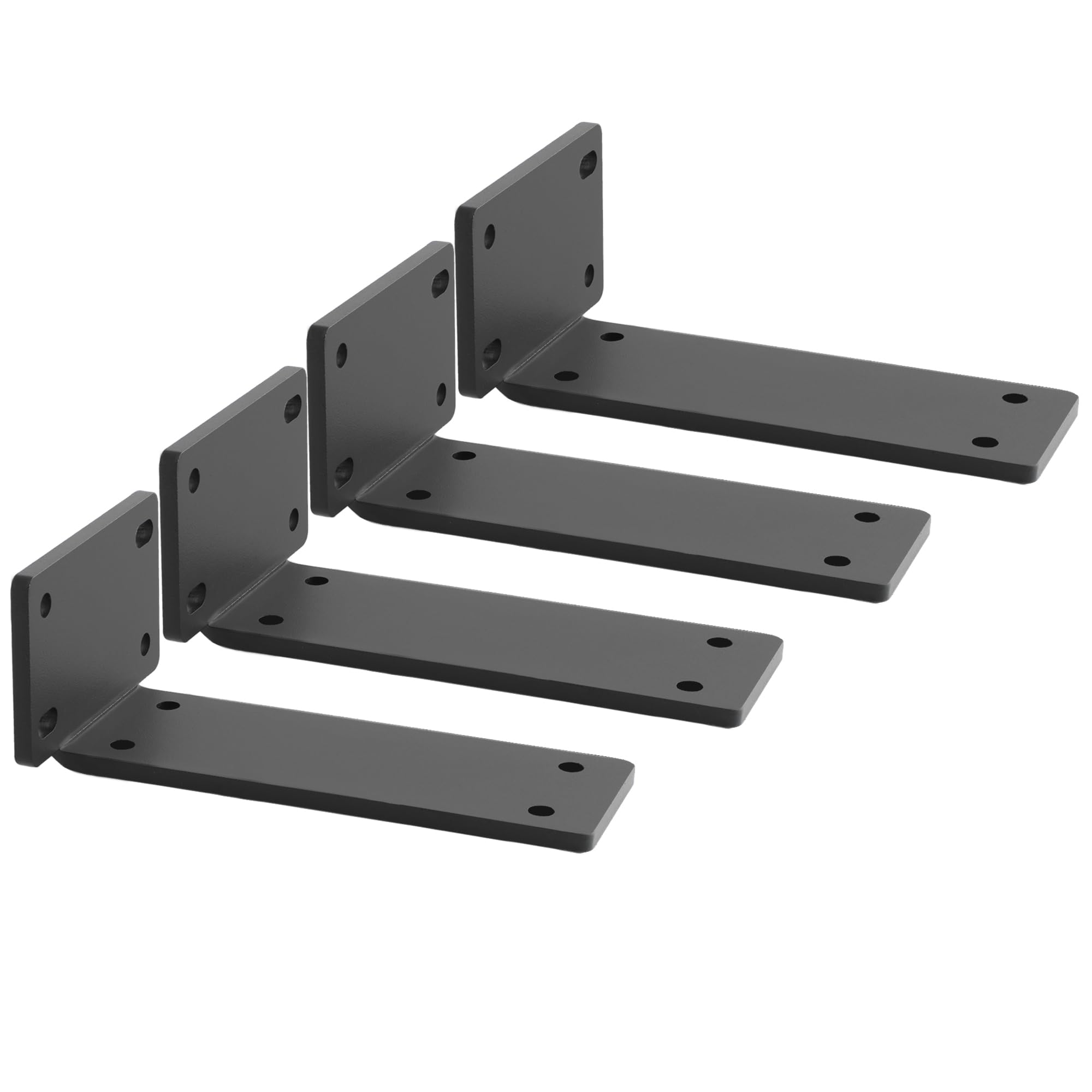 Mooche 4er Set Schwebende Regalhalterungen | 10x5cm Weiß Für Unsichtbare Wandmontage