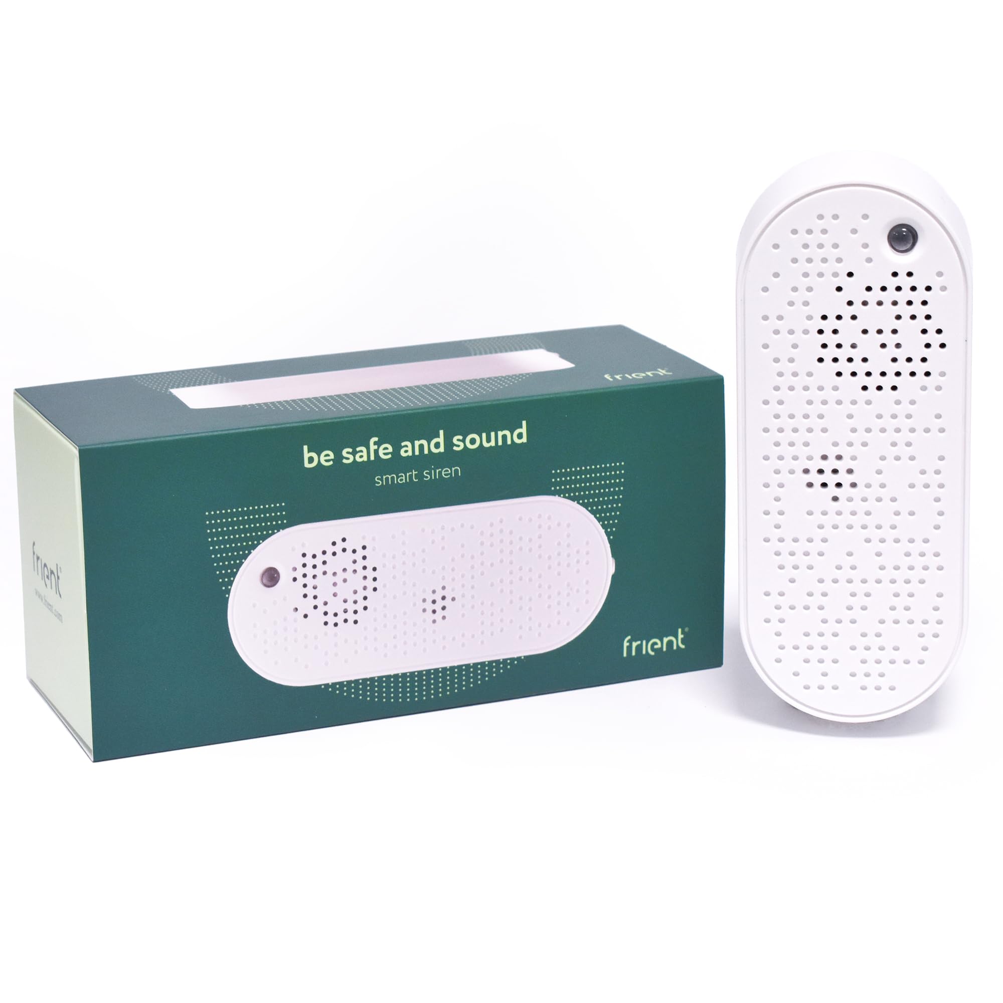 frient Smart Siren | Alarma de Seguridad Inteligente | Protección contra robos | Batería de Emergencia | Extensor de Alcance para Zigbee | Funciona con SmartThings, Home Assistant y Homey