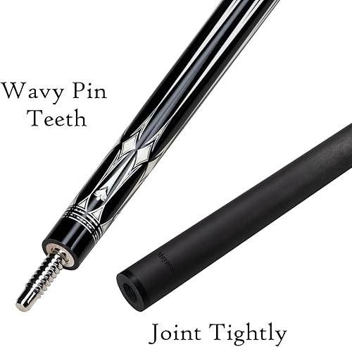 Miniatura 25 de Taco de piscina de fibra de carbono,Palo de taco de desviación baja de 0.465 in/0.492 in, palo de piscina profesional con estuche