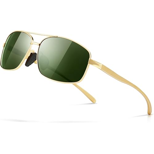 SUNGAIT Ultra Lightweight Rectangular Polarized Sunglasses Men UV400 Protection
