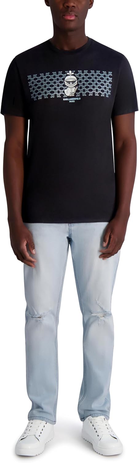 Karl Lagerfeld Mens Short Sleeve Crewneck Knight Karl Graphic Design T-Shirt - Image 2