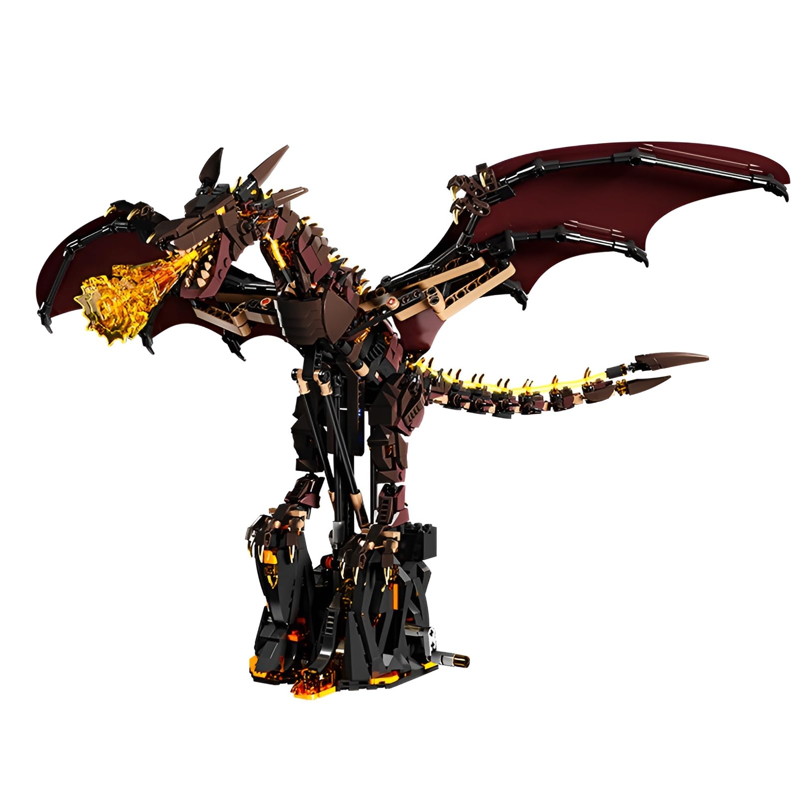 Fire Dragon Building Blocks Set, 1439Pcs Magical Creature Model Toy, Cool Animal Model Dragon Bricks Kit, Collectible Creative Decor Gifts Ideal for Film Enthusiasts Teens Adults — image 1