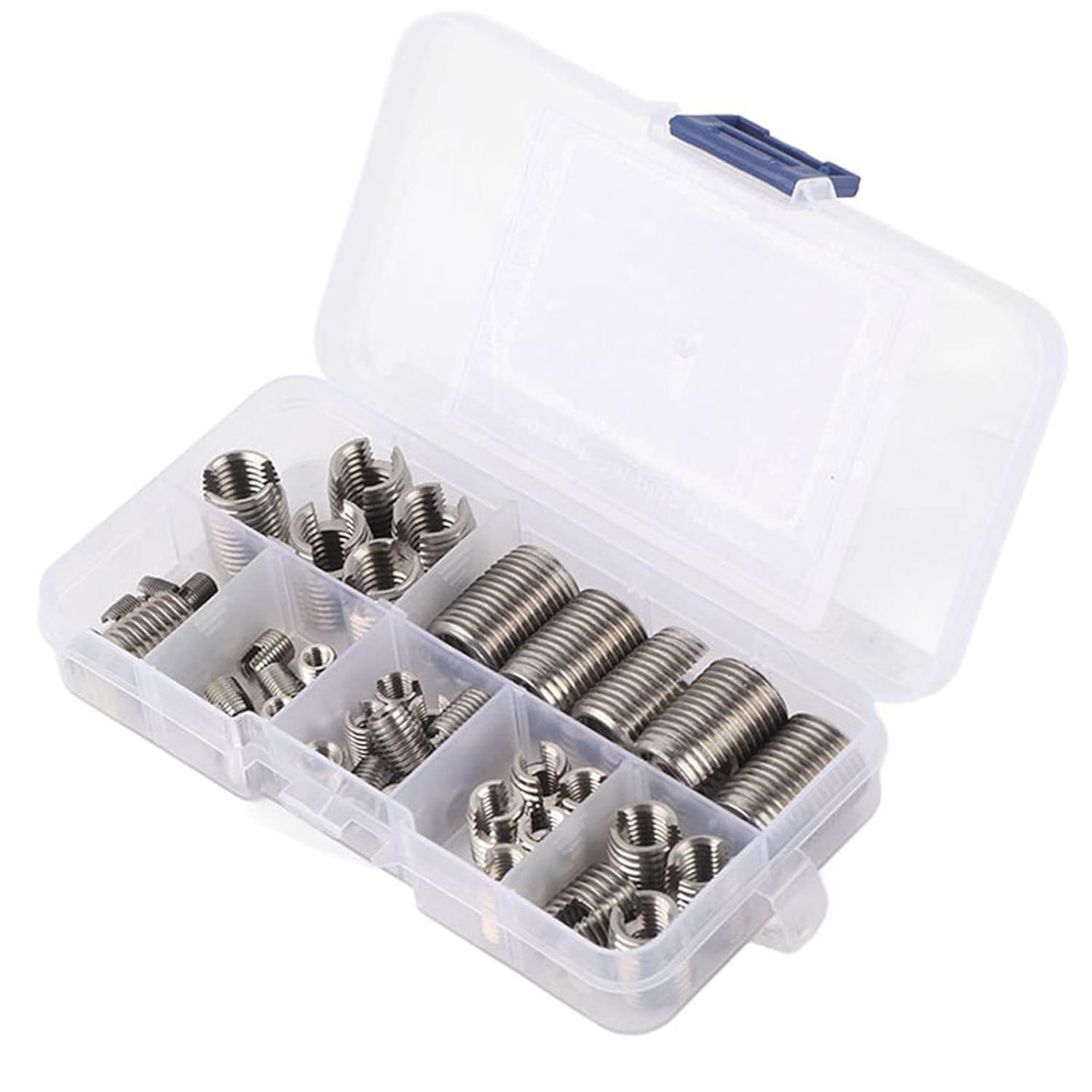 50Pcs Stainless Steel Inner Thread Self Tapping Thread Inserts Set Thread Reinforce Repair Tool Self Tapping Slotted Thread