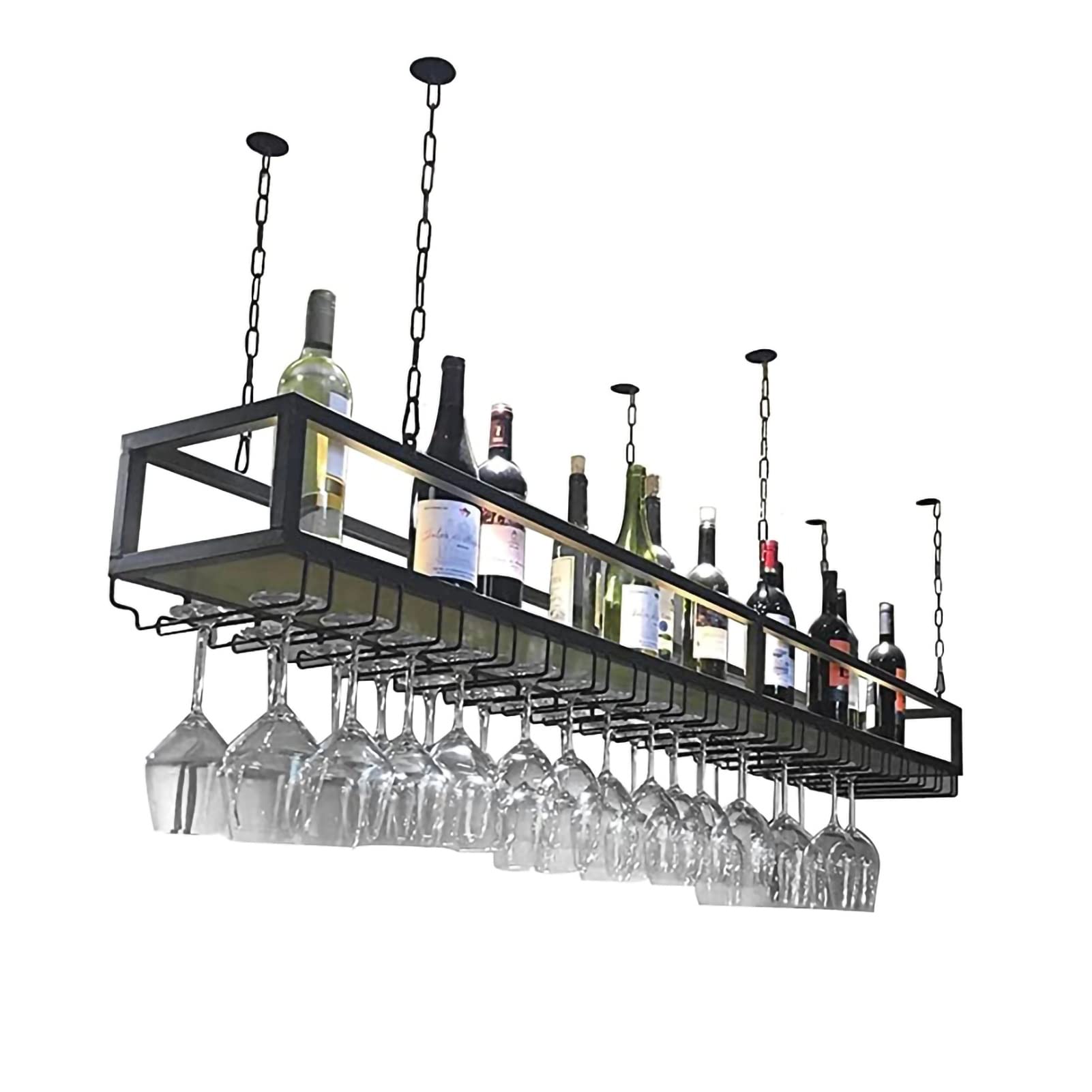 Porte-fleurs et casier à vin suspendu de plafond pour libérer vos plans de travail