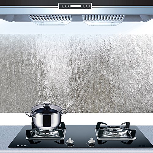 Bleulover Autocollant D'Huile De Cuisine en Aluminium Film Auto-Adhésif Cuisine Anti Huile Cabinet Wall Paper Adhésif