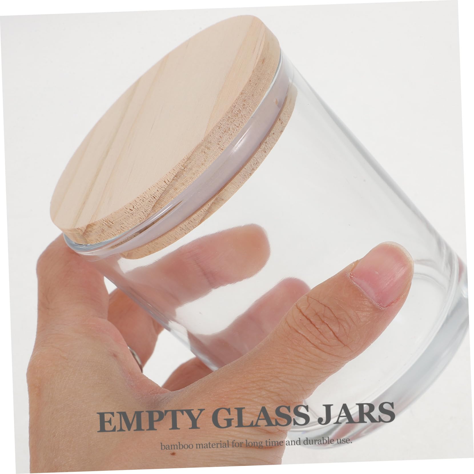 TOYANDONA 4 Stück 200ml Duftkerzen im Glas mit Bambusdeckel Praktische Glasdosen zur Aufbewahrung und Dekoration im Home Decor Einsatz