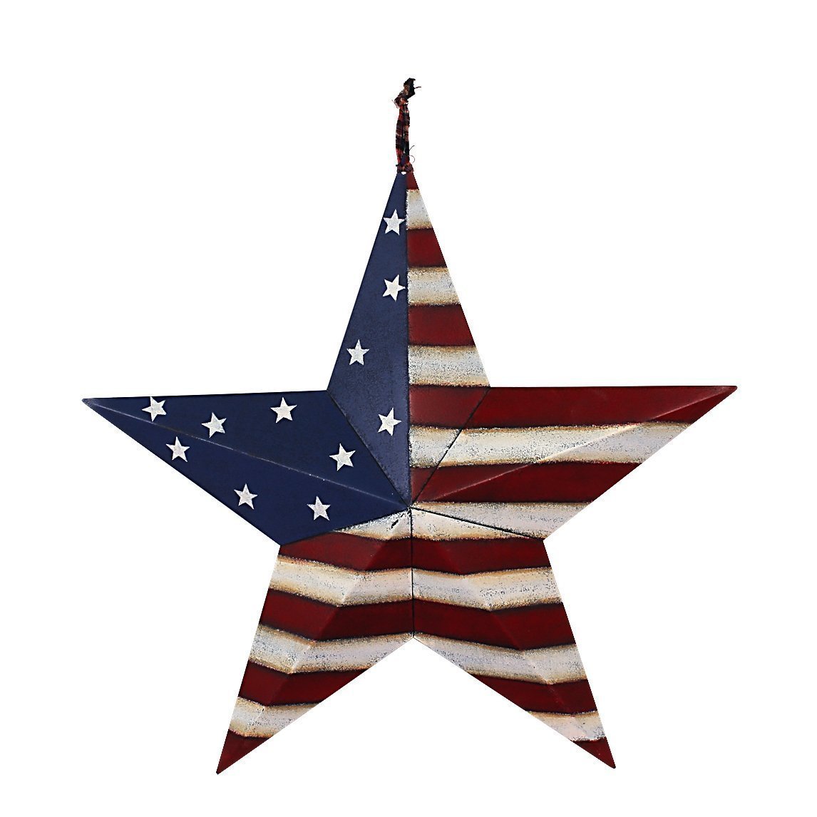 Grace Home Metal Patriotic Old Glory American Flag Barn Stars Wall Decor 4th of July Independence Day Memorial Day Front Door Wreaths Hanging Americana Outdoor Decorations