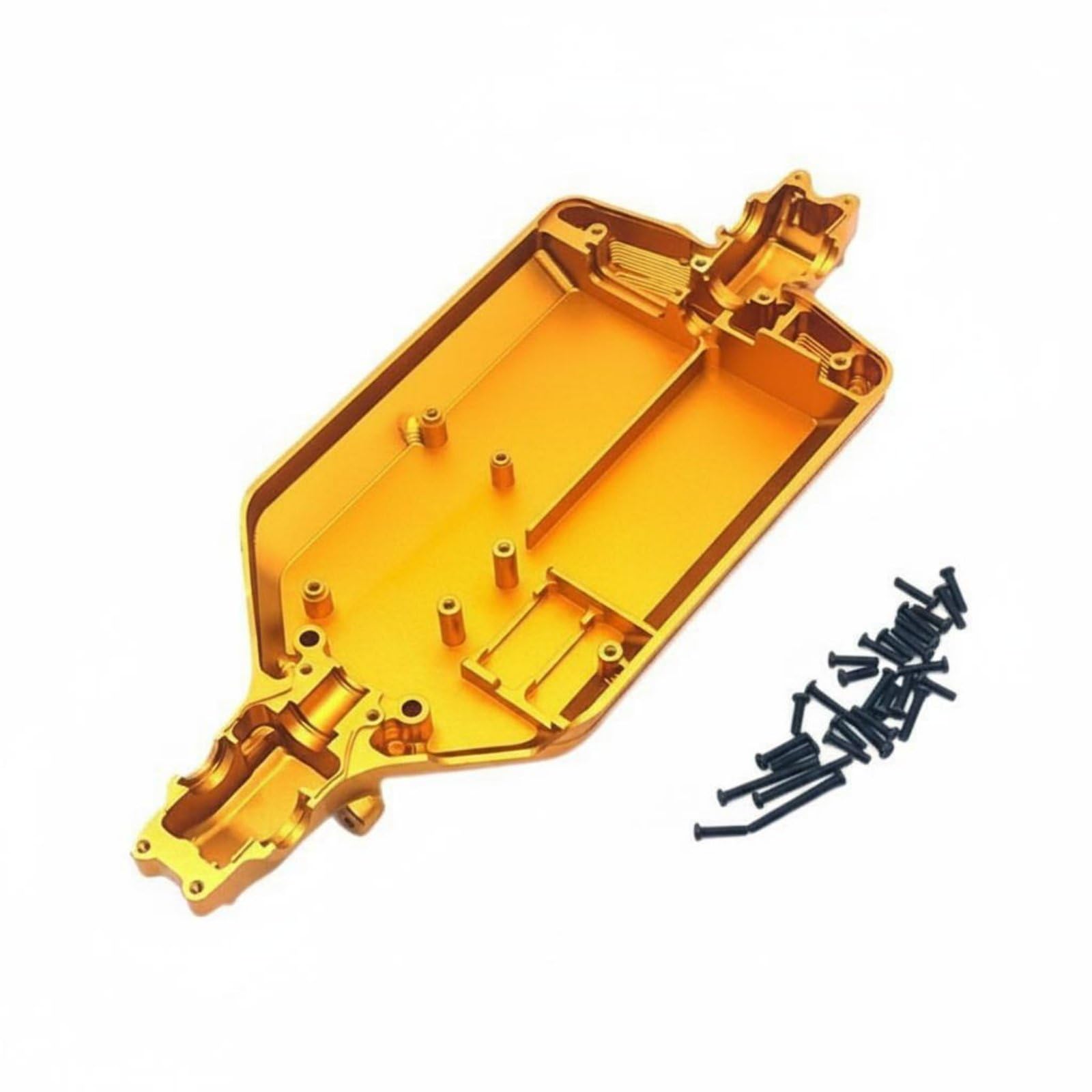 Baoblaze Chasis de Actualización para Vehículo RC Chasis Base Bastidor Marco Mejora Compatible con 16101 a 16201 y C8805 Reduce Vibraciones y Mejora Tracción, Oro