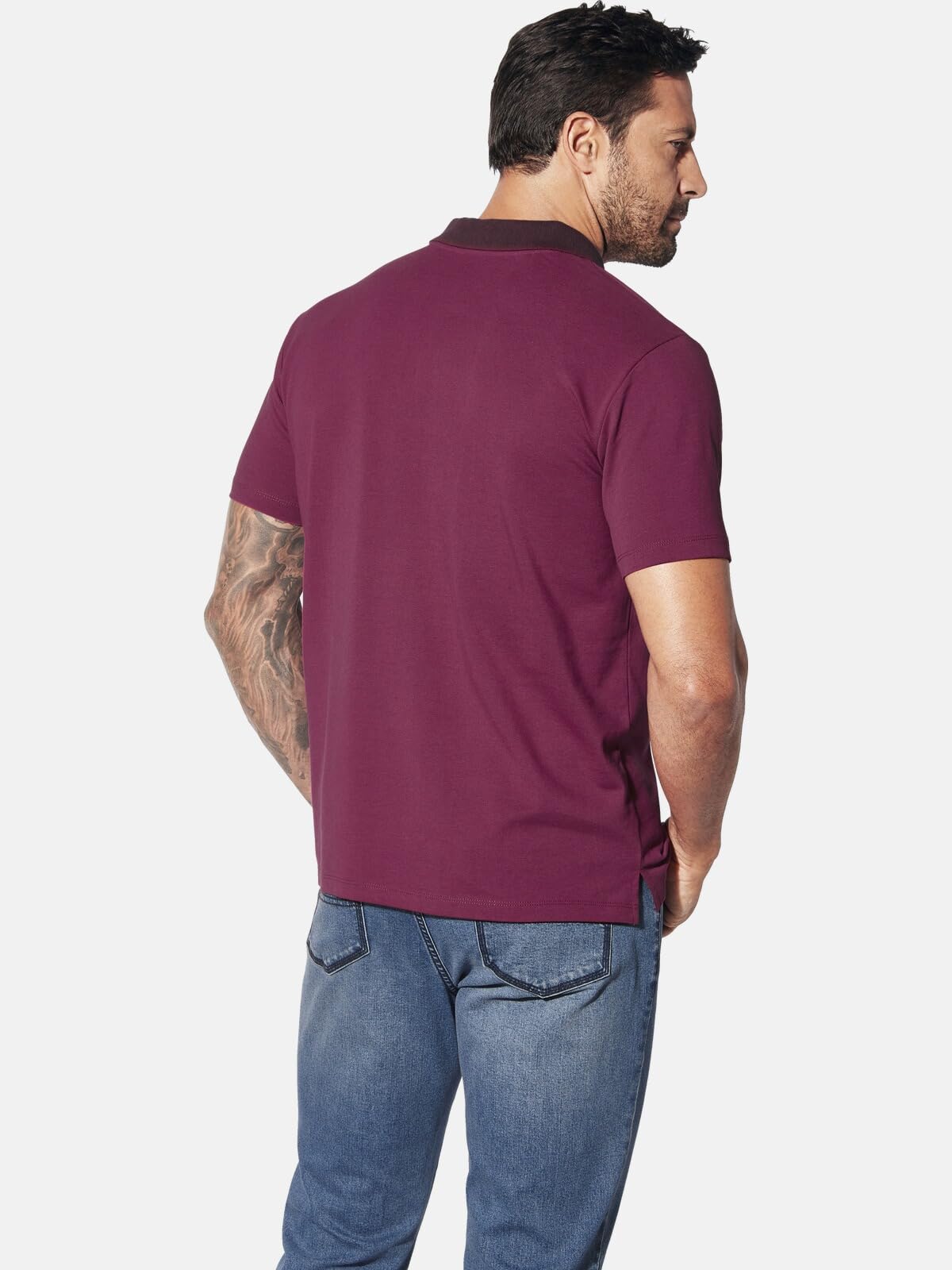 Jan Vanderstorm Herren Poloshirt Morlan | Elegantes Piqué Kurzarm-Polo mit Kontrastdetails, atmungsaktiv, Comfort-Fit, Seitenschlitze, Casual, 100% Baumwolle, L–7XL