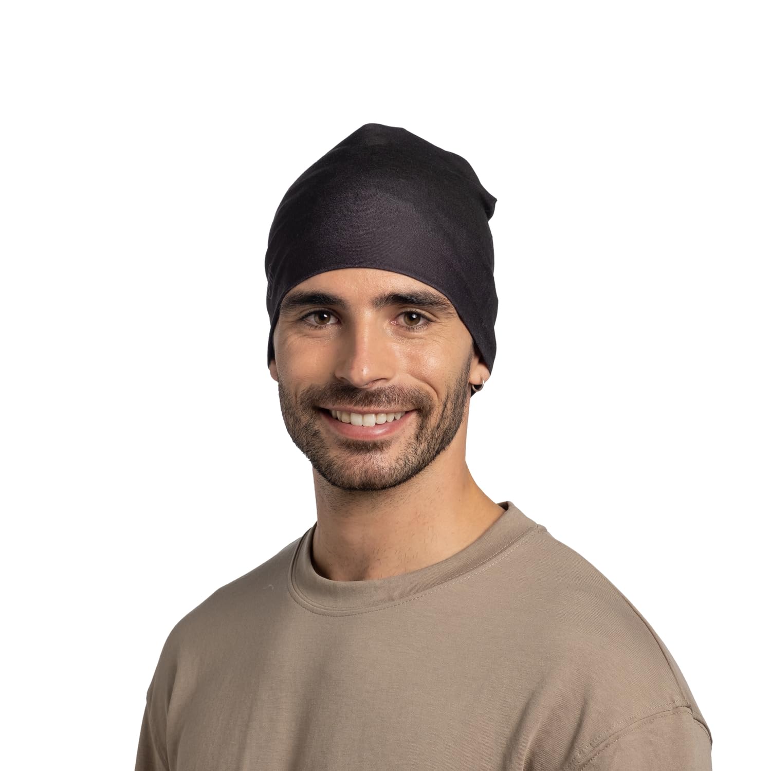 BUFF Czapka Beanie Ecostretch Bardzo Elastyczna, Materiały z Recyklingu, Wygodna, Ochrona Przeciwsłoneczna, Bezszwowa, Wielofunkcyjna One Size Czarny