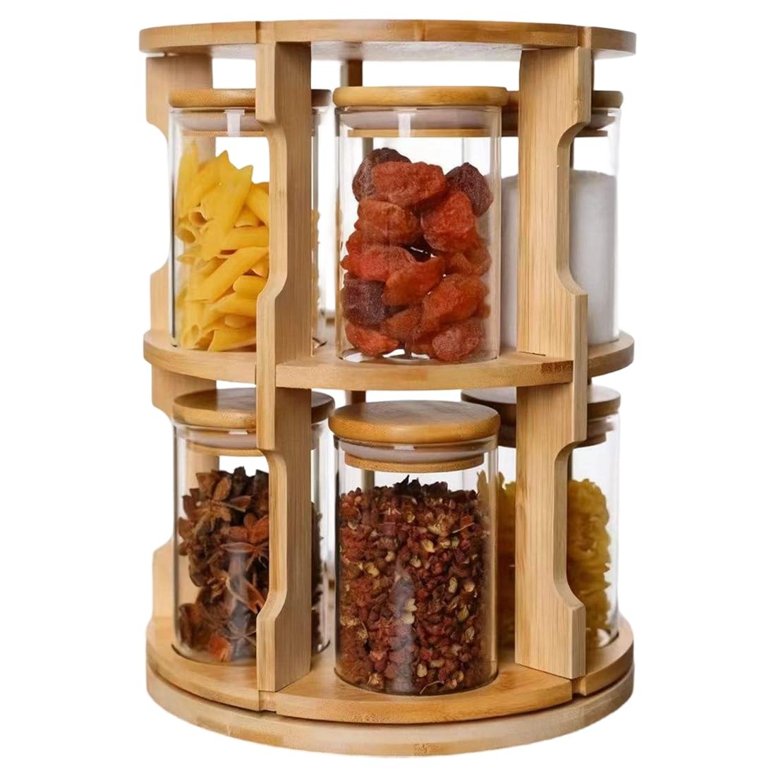 Hndhbfgrt Kitchen Glass Food Storage Containers, Glass Spice Jars Set-All Kitchen Spices, Grains, Cacao, Flour, Candy Coffee