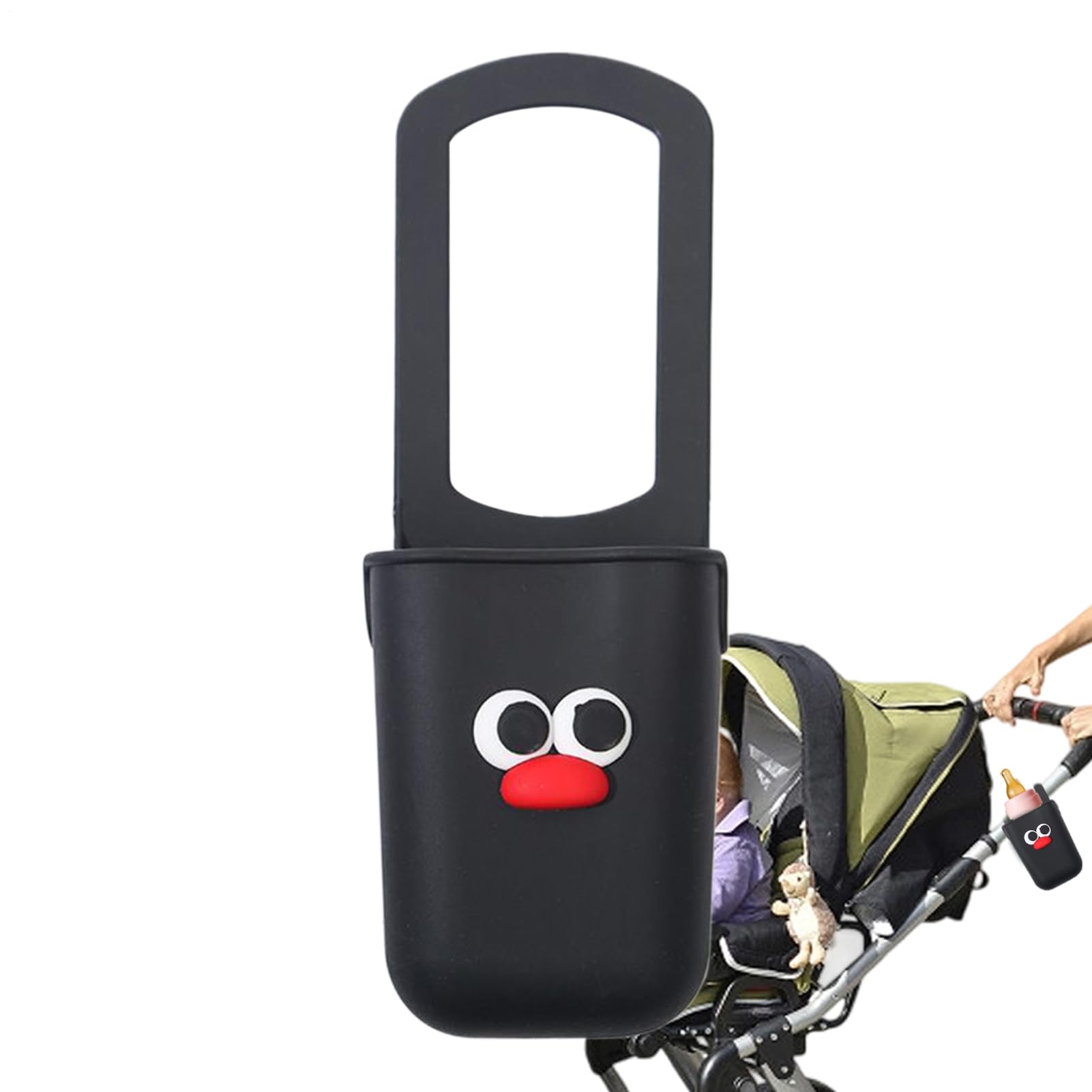Stroller Cup Holder, Silicone Water Bottle Rack for Bikes, Versatile Beverage Stand with Phone Slot, Key Storage Organizer for, Wheelchair Travel Accessory, Outdoor Hiking Gear