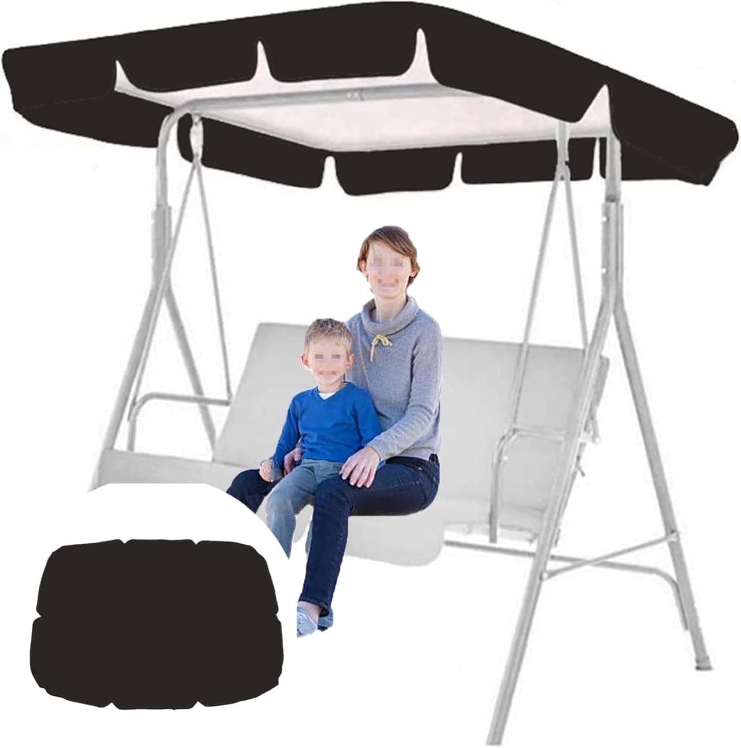 Patio Swing Canopy Ceiling Cover,Replacement Canopy for Garden Swing Seat,Waterproof Durable Swing Canopy Top Cover for Garden Outdoor - Cover Only