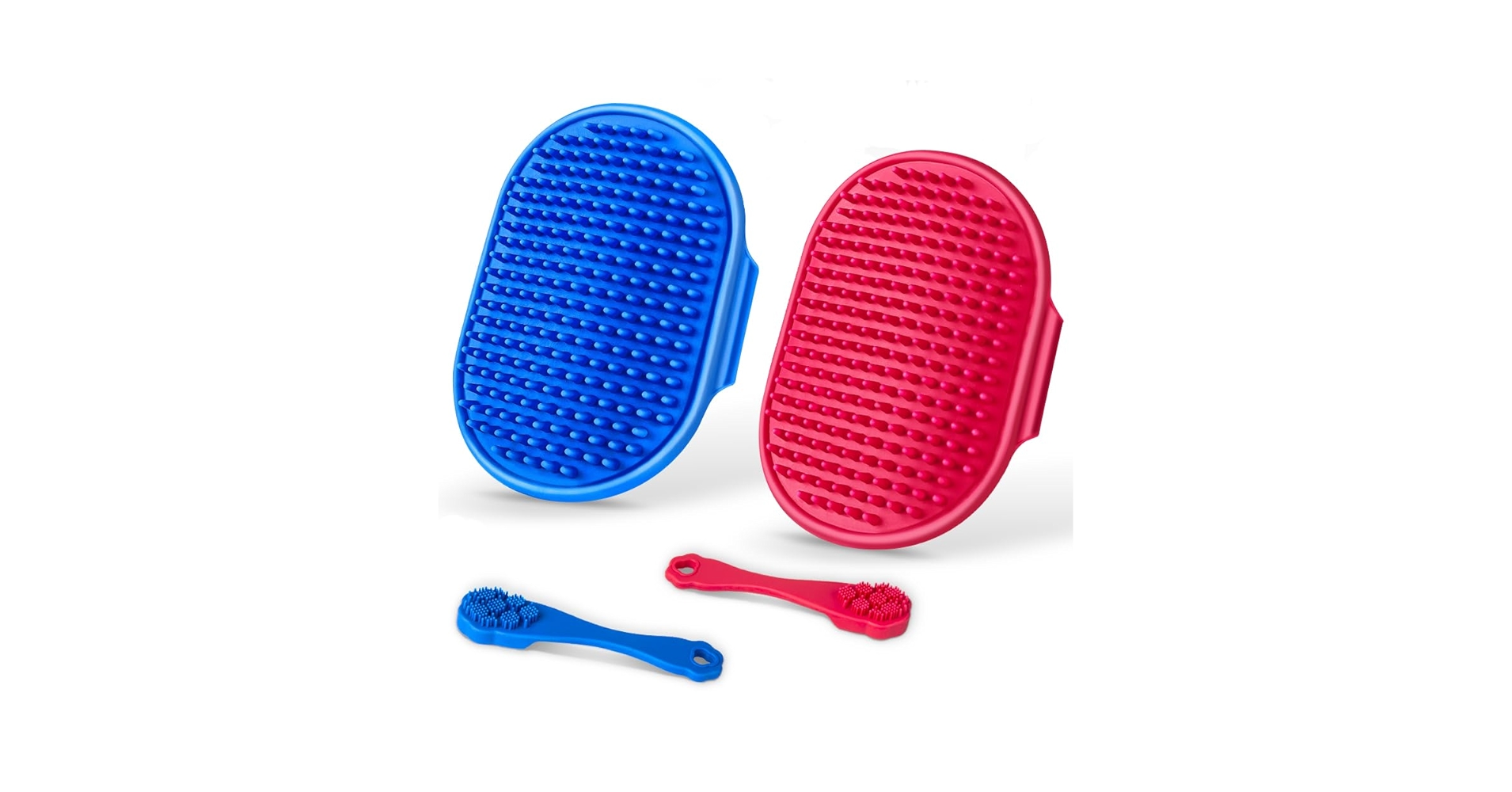 Aazon.co: 2Pack Dog Bath Brush, Dog Bath Scrubber Shapoo Dispenser Brush, Pet Bath Assage