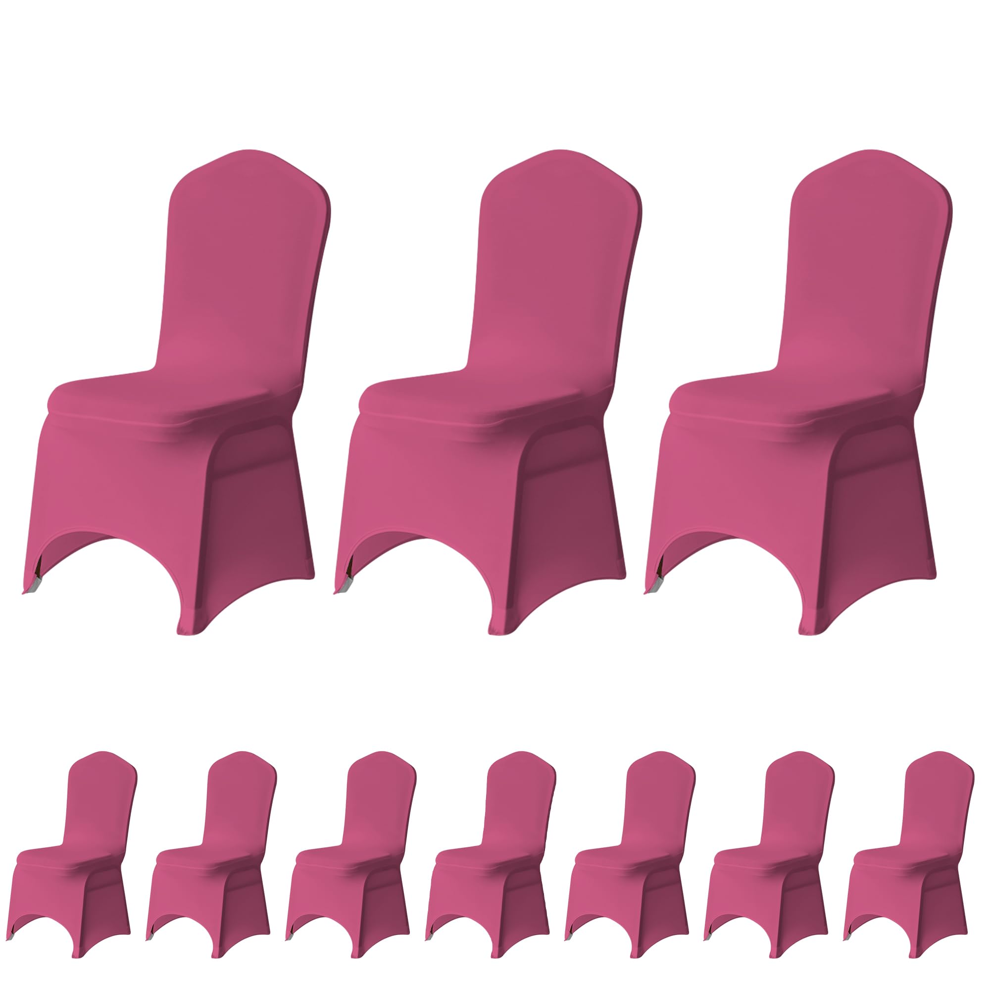 Trimming Shop Wedding Chair Covers Spandex Slipcovers, Fushia, 10PCS โ image 1