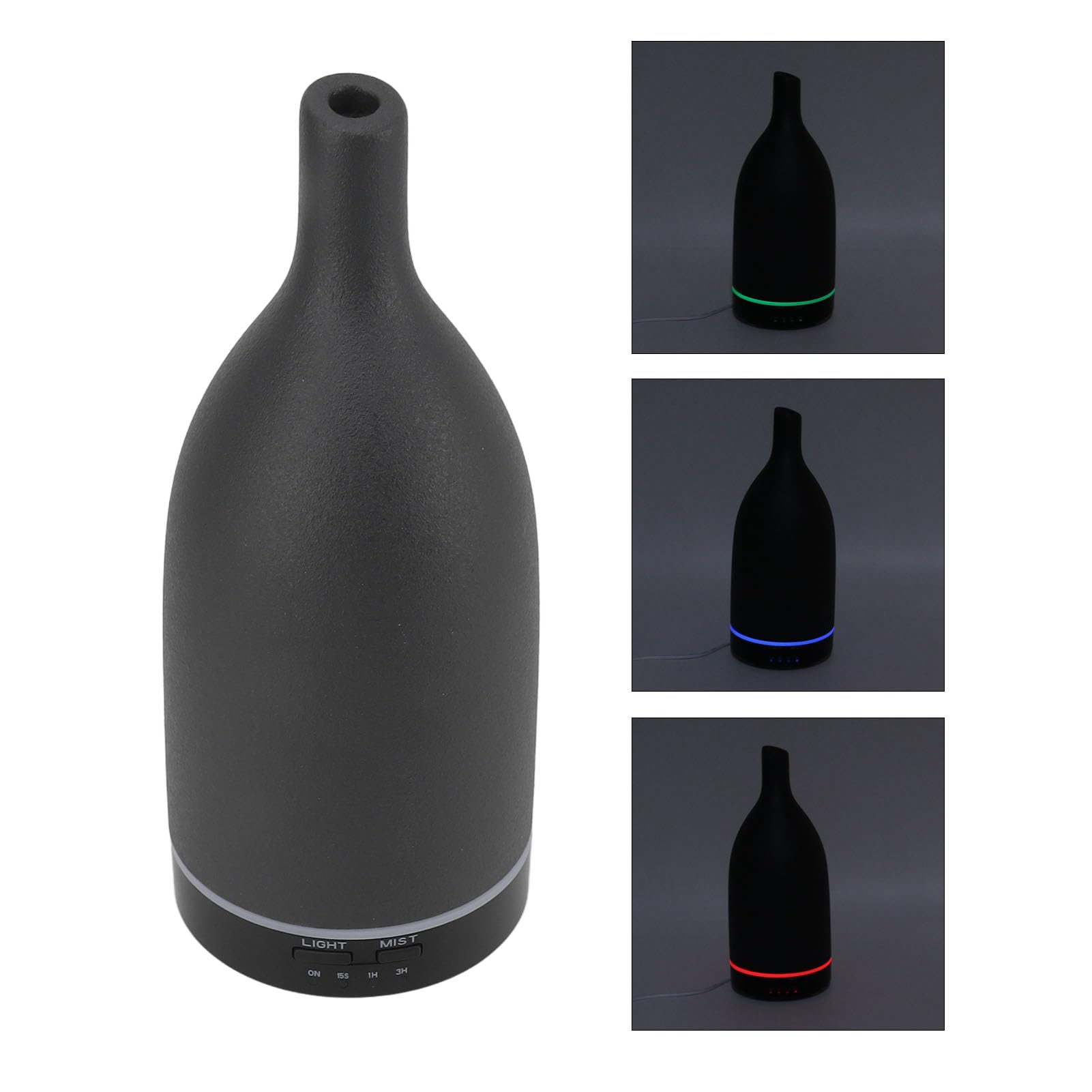 Fdit Diffuseur D'huiles Essentielles en Céramique 120 ML, Ultrasonique avec Arrêt Automatique, Fonctionnement Silencieux, Lumière Nocturne 7 Couleurs pour Maison, Bureau, Chambre (Prise UE)