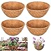 Riare 4 Stück Ø30cm Natürliche Runde Kokosfaser Liner Kokoseinlage Hängende Körbe für Garten Blume Gemüse Pflanzgefäß Blumentopf (4, 12inch)
