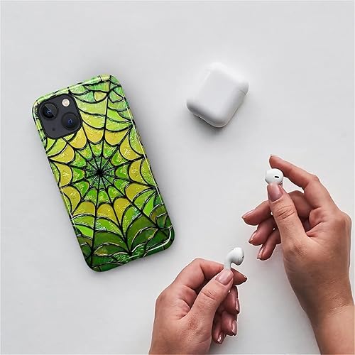 Miniatura 760 de Funda para iPhone 11 Pro Funda, Diseño de Patrón de Mosaico de Vidrio en Tono Verde - Protección Dual Híbrida Silicona + PC Duro Resistente a Golpes