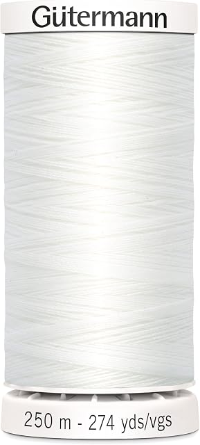Gutermann 2T250/WHT | 800-White 100% Polyester Sew All Sewing Thread | 250m