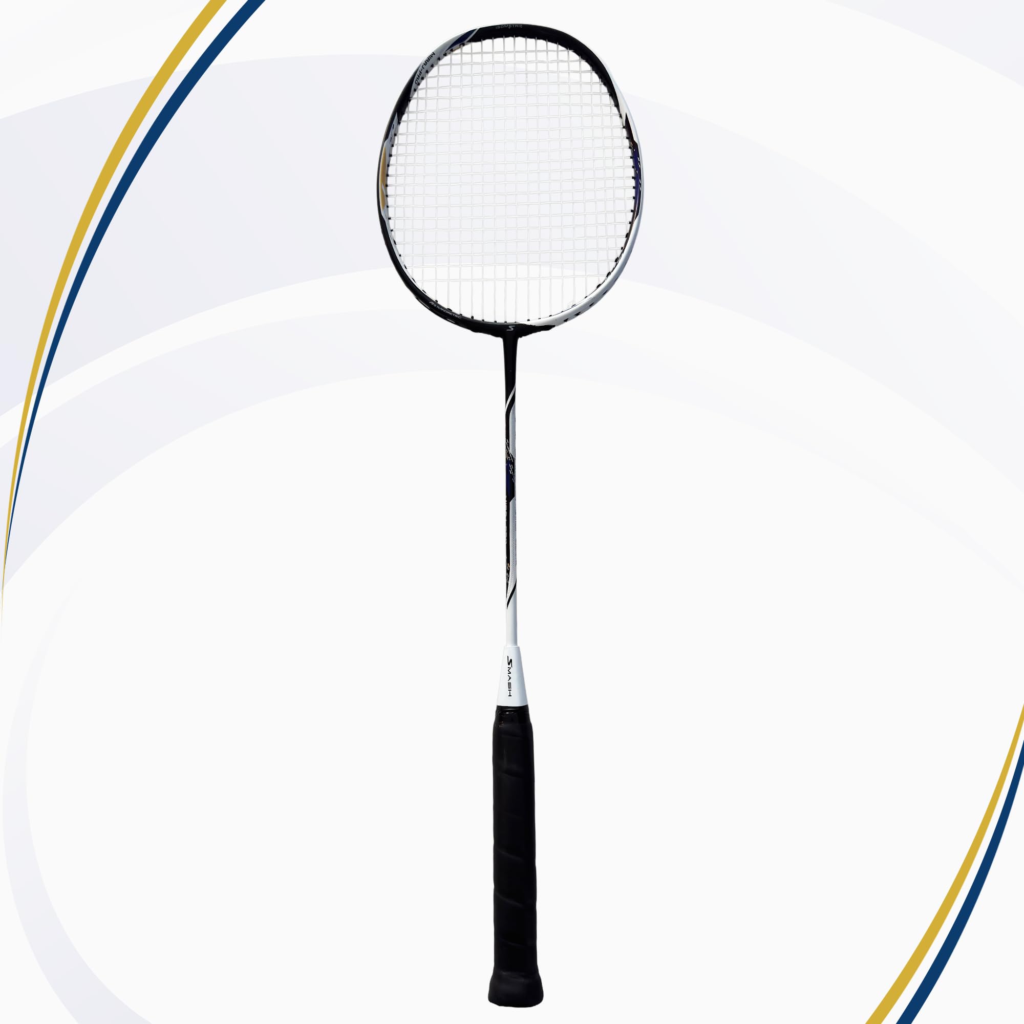 Smash Miraj PRO Badminton Racquet | Ultra High Modulus Graphite | Stiff Flex | 30–32 lbs String Tension | 85g | Black White-image-36