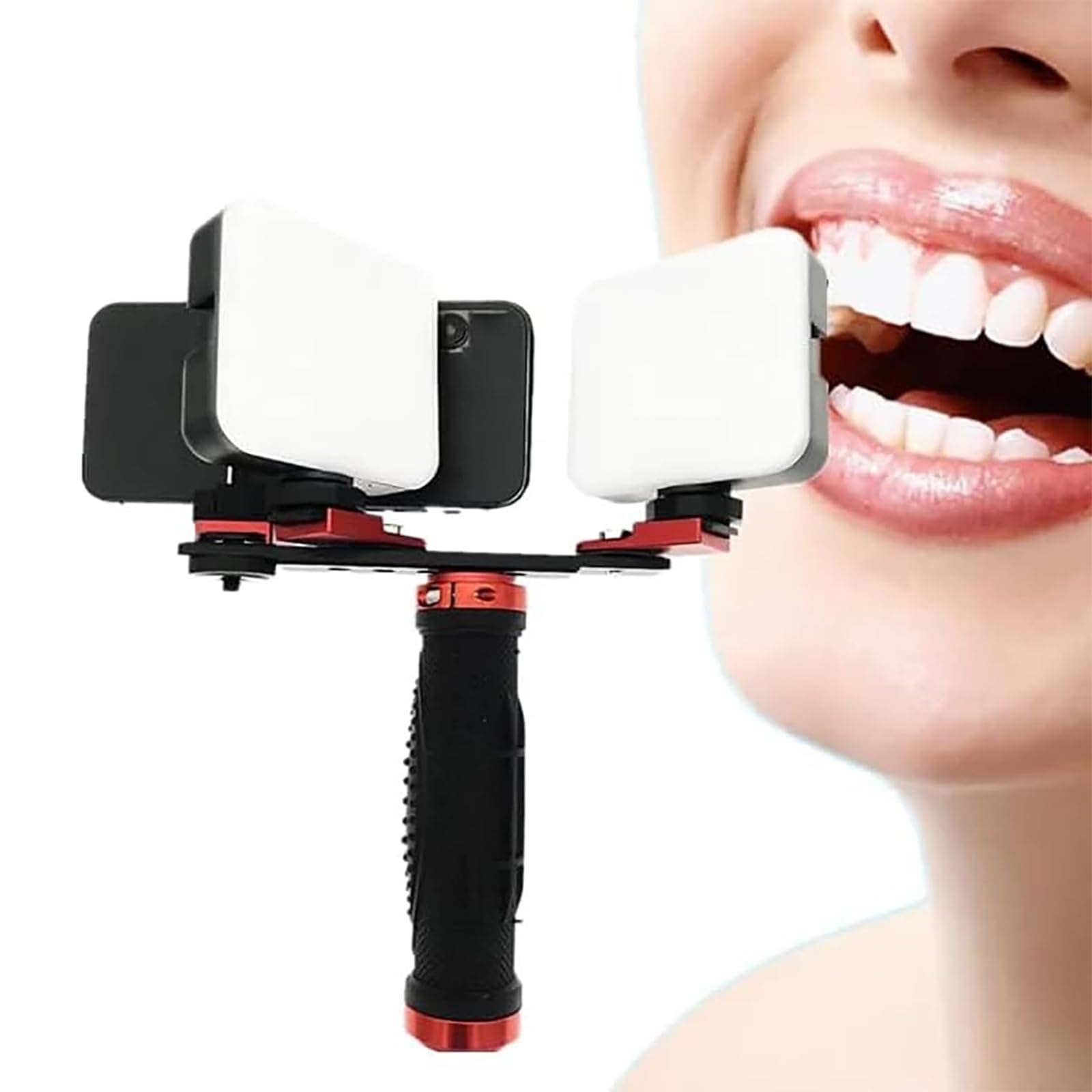 Cámara de fotografía dental con luz de relleno ajustable y soporte extraíble para imágenes orales claras en odontología clínica