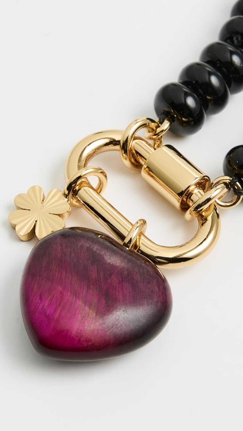 Madewell Women's Beaded Heart Charm Necklace