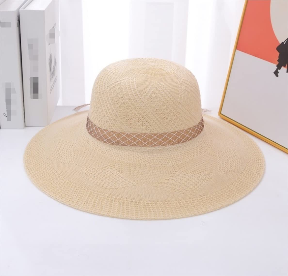 Visera Sombrero de Sol Sombrero De Verano para Mujer, para El Sol, Playa con Cinta para, Paja Informal Transpirable Viaje