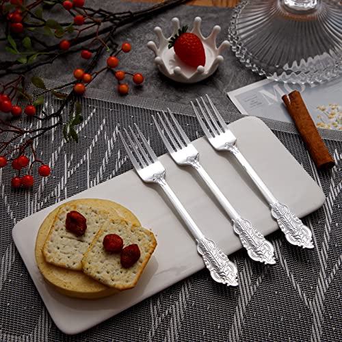 Ciaell 200 Pieces Silver Plastic Forks - Silver Disposable Forks - 7.4Inch Heavy Duty Plastic Forks - Heavyweight Silver Dessert Forks Perfect For Parties Weddings Birthdays #TOP2