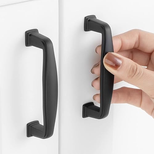 ASKANO ZP2202 - Tirador de 3 pulgadas con agujeros centrales, color negro, para armario de cocina, paquete de 10, herrajes sólidos para cajones,