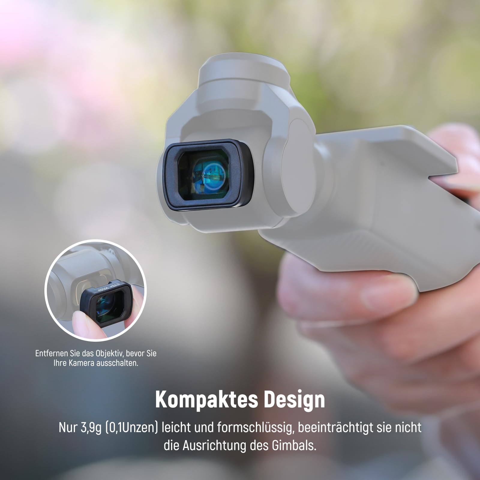 NEEWER 0,75x 108° Weitwinkelobjektiv kompatibel mit DJI Osmo Pocket 3 / Pocket 4 / Xtra Muse, HD Magnet Asphärenobjektiv für Actionkameras, LS-45