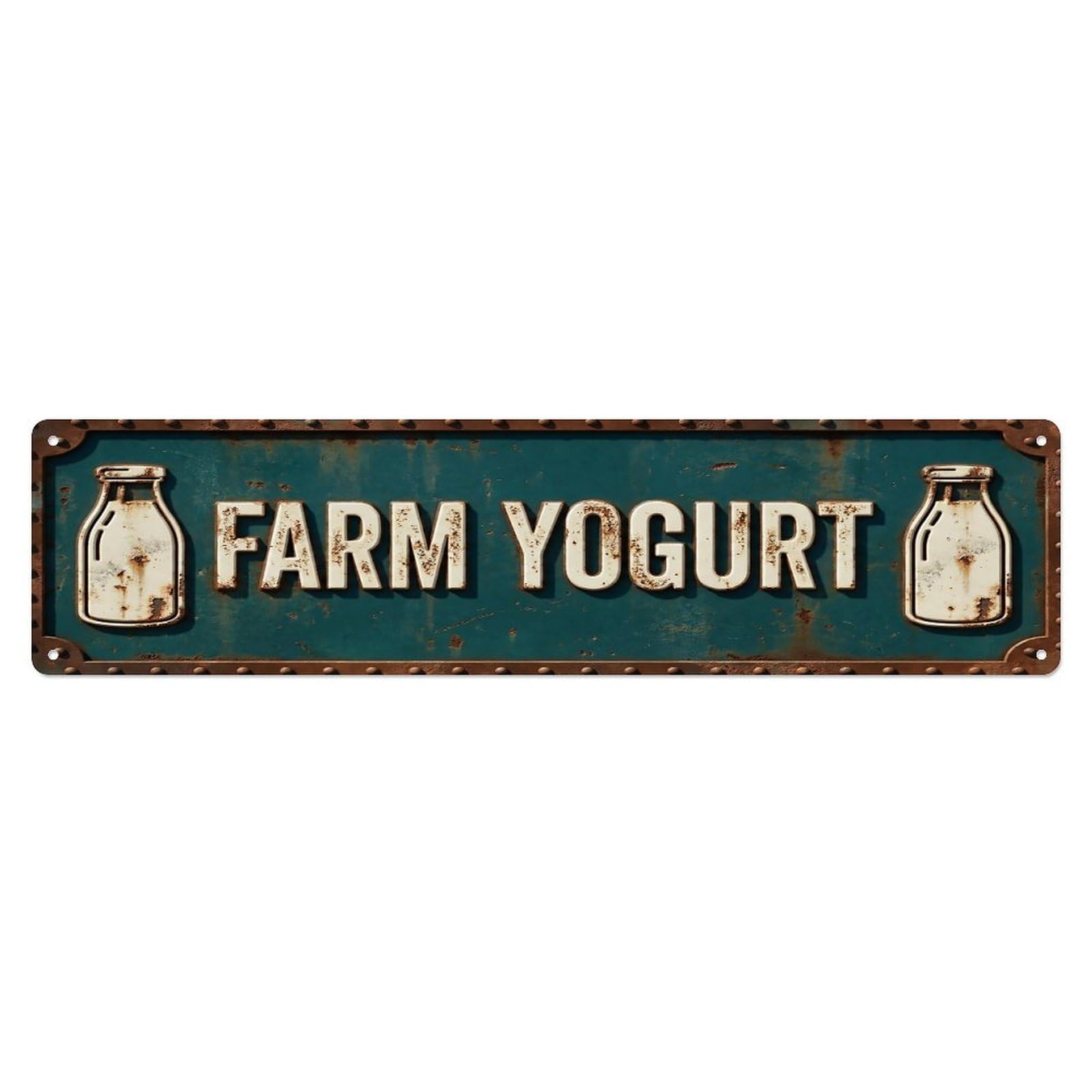 FARM YOGURT Vintage Dairy Rustic Farmhouse Metal Tin Sign