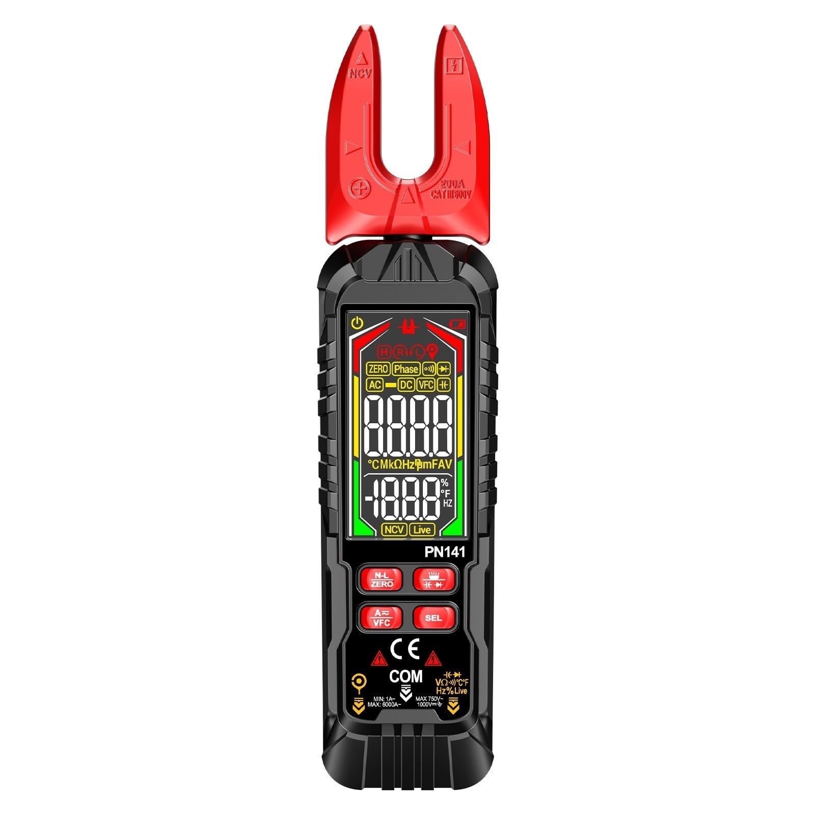 Miernik cęgowy, Cyfrowy miernik cęgowy True RMS AC DC Tester napięcia prądu NCV Przewód pod napięciem VFC