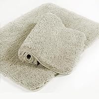 Vista 11 de Walensee Shaggy - Juego de 2 alfombras de baño (20 x 32 pulgadas, color blanco) – Lavable a máquina, absorbentes, antideslizantes, alfombras