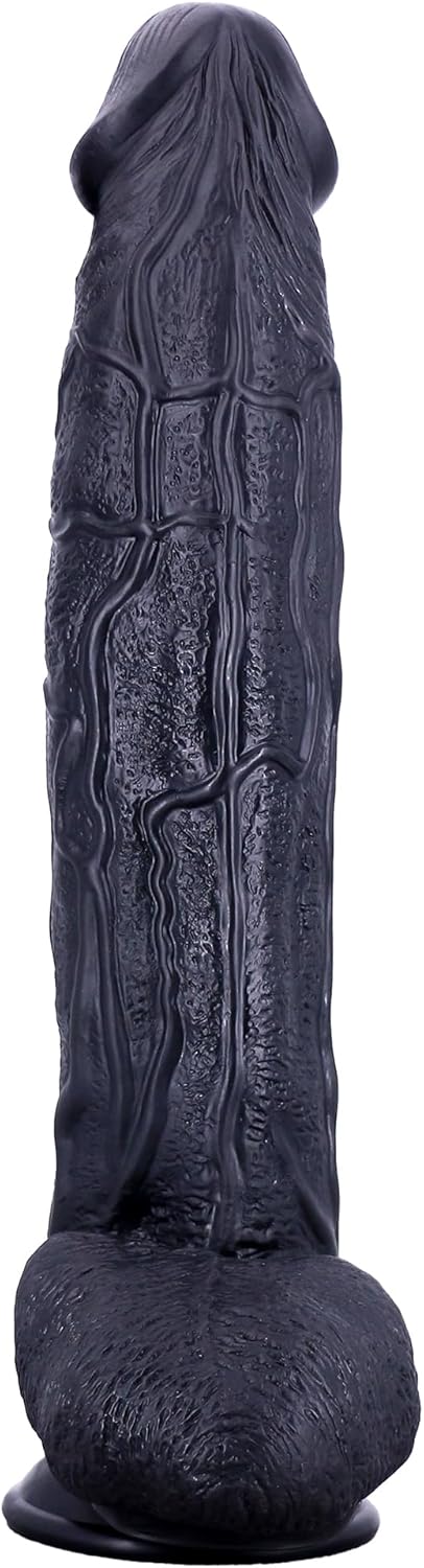 17.3'' Super Huge Black Dildo Long Cock Giant Monster Dildos, 3.1'' Thick Large Anal Sex Toy with Suction Cup Dildos Adult Toys for Women and Men Couples (Black)