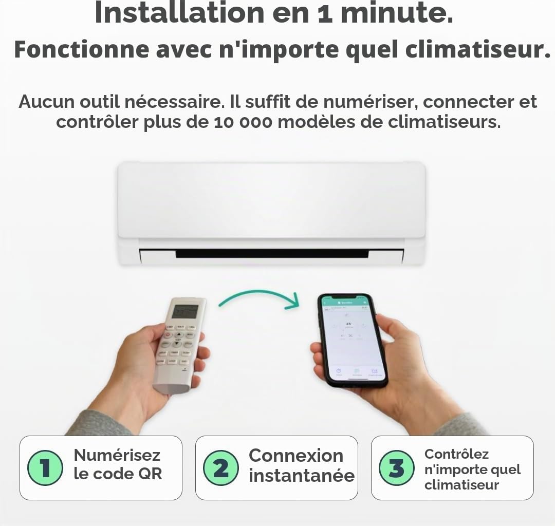 Sensibo Sky Lot de 3 systèmes de climatisation Smart Home - Installation rapide et facile - Maintient le confort avec l'application écoénergétique - Marche/arrêt automatique. Wifi, Google, Alexa et