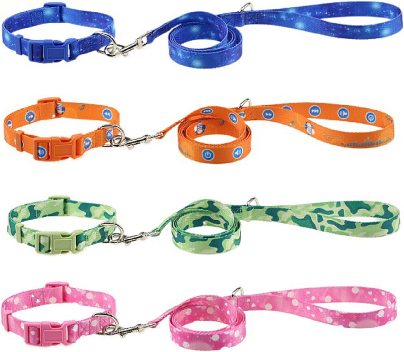 muslanka Dog Collar and Leash Set Combination Safety Set Comfortable Nylon Material for Daily Outdoor Walking Running Training Small Medium Large Dogs : Pet Supplies