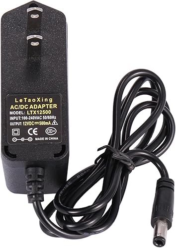 Miniatura 5 de COOLM Adaptador de fuente de alimentación de CA a CC 12V 500mA 100-240V 50 60hz a 12V 0.5A Cargador 6W 0.217 in x 0.098 in DC Plug para cámara de