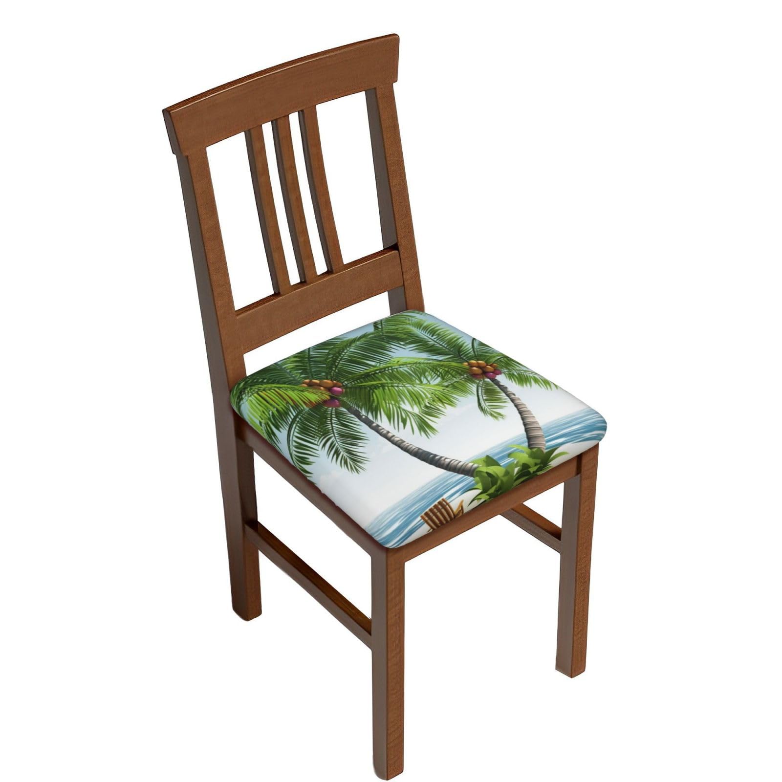 Housse de tabouret de bar carrée en velours motif palmier (lot de 6) extensible et lavable