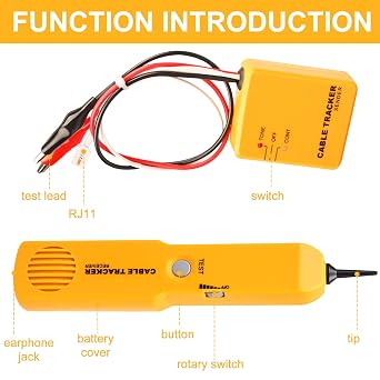 Cable Tracker, Cable Break Detector, Robotic Lawnmower, Cable Finder, Cable Tester, RJ11 Cable Tracer and Tone Generator, Multifunctional Network Tester, Cable Tester for Searching and Tracking