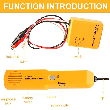 Cable Tracker, Cable Break Detector, Robotic Lawnmower, Cable Finder, Cable Tester, RJ11 Cable Tracer and Tone Generator, Multifunctional Network Tester, Cable Tester for Searching and Tracking