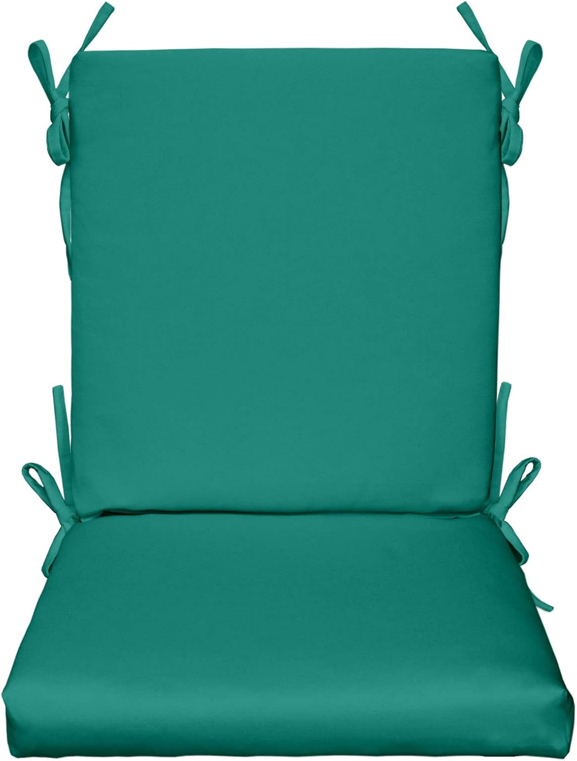 RSH DECOR: Foam High Back Seat Cushion | 44” x 22” x 3" | All-Weather Spun Fabric | Water and Fade-Resistant | Outdoor Chair Cushion for Patio Furniture | Cancun (Blue, Green)