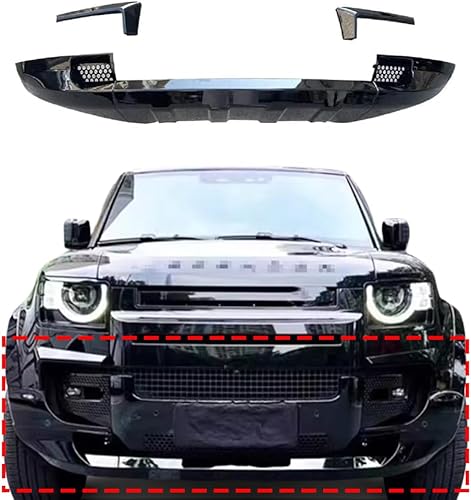 Kit de alerón de parachoques delantero negro brillante para LR Defender 90 110 L663 L851 2020-2023 ABS plástico Kit de alerón de parachoques delantero negro brillante para LR Defender 90 110 L663 L851 2020-2023 ABS plástico