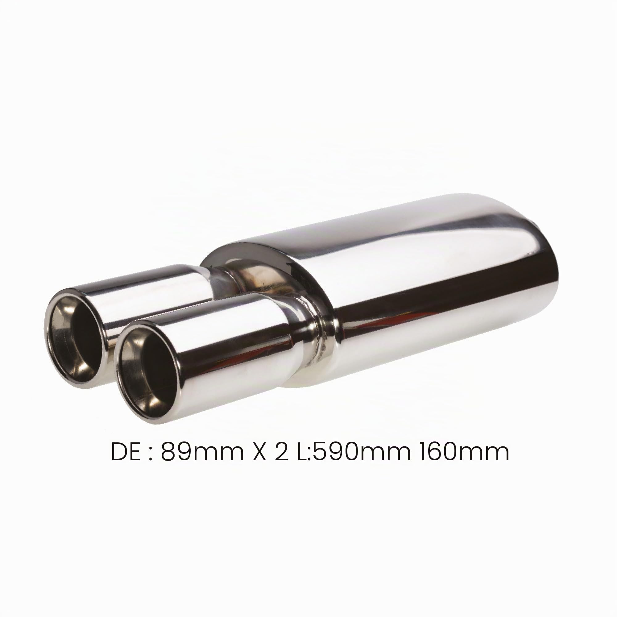 Simoni Racing Spa ES109 Silencieux d'Échappement Ovale Double Thunder, Inox, Dia 60 mm, 590 mm