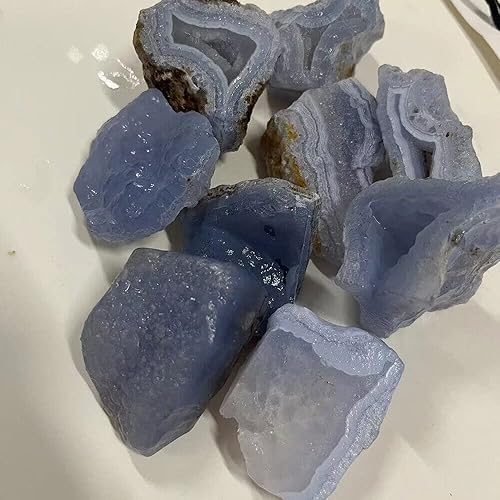 Miniatura 6 de TEAMWILL Piedra de ágata de encaje azul crudo, piedra de cristal curativo de ágata de encaje azul áspero, 3.53 oz